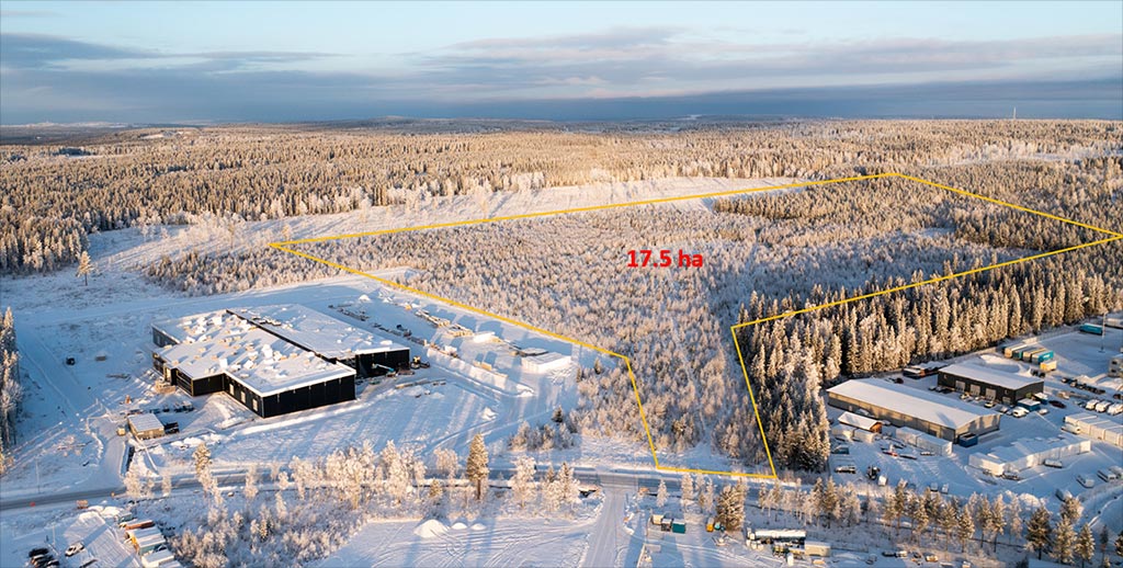 Flygfoto över Torvalla industriområde
